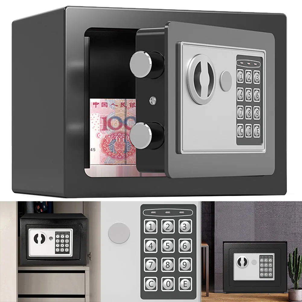 Steel Lockable Security Box for Money Jewelry Document