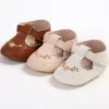 MISOWMNJOY New Flower Baby Shoes for Girls Princess First Walker Adorable Non-Slip Spring Autumn Soft Sole Crib Shoes 1