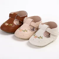 MISOWMNJOY New Flower Baby Shoes for Girls Princess First Walker Adorable Non-Slip Spring Autumn Soft Sole Crib Shoes 1