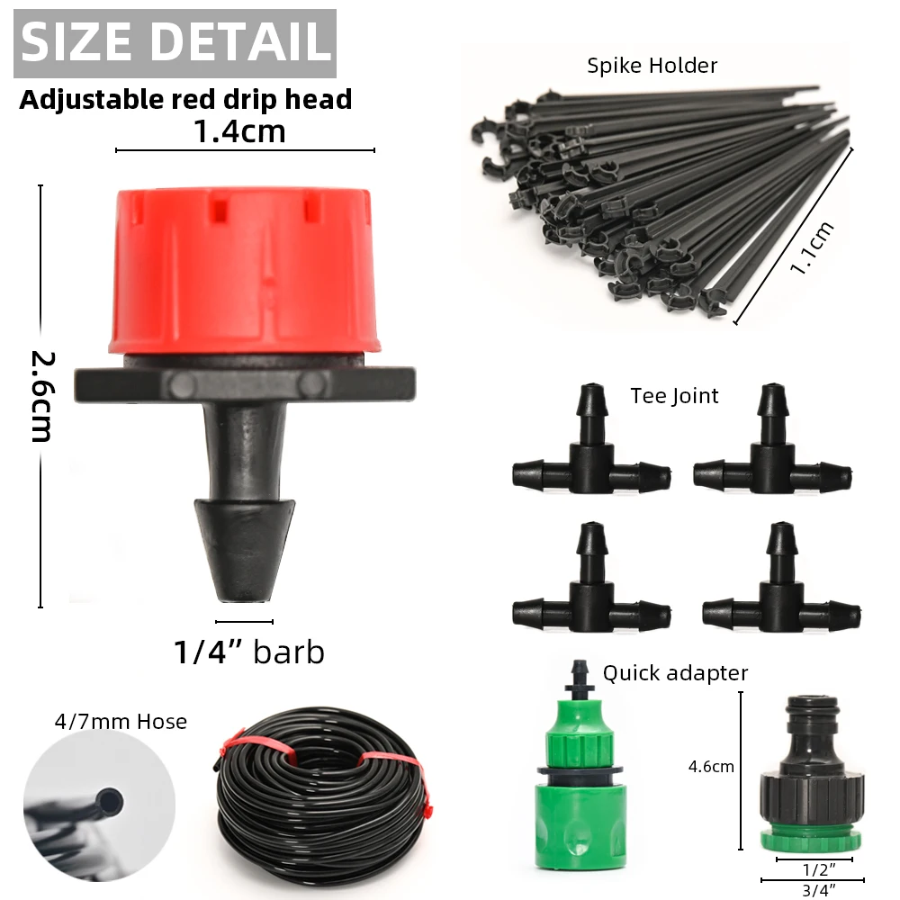 5M-60M Drip Irrigation System Plant Watering Set Watering Kits Adjustable Drippers For Irrigation Micro Garden Watering System - 4