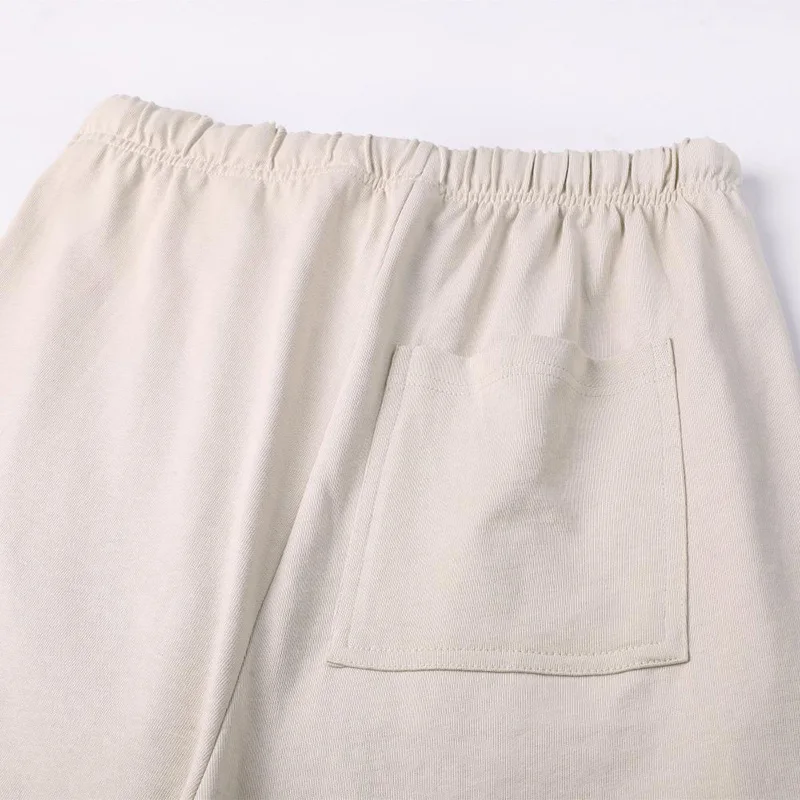 Men's Summer 100% Cotton Soft Loose Shorts Casual Jogging Sport Gym Fitness Short Pants Long Drawstring Cord Shorts with Pockets