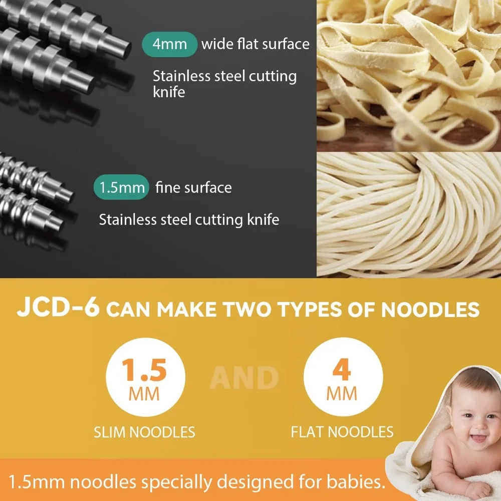Electric Family Pasta Maker Machine Noodle Maker Pasta Dough Spaghetti Roller Pressing Machine Stainless Steel 135W for Home Use 3