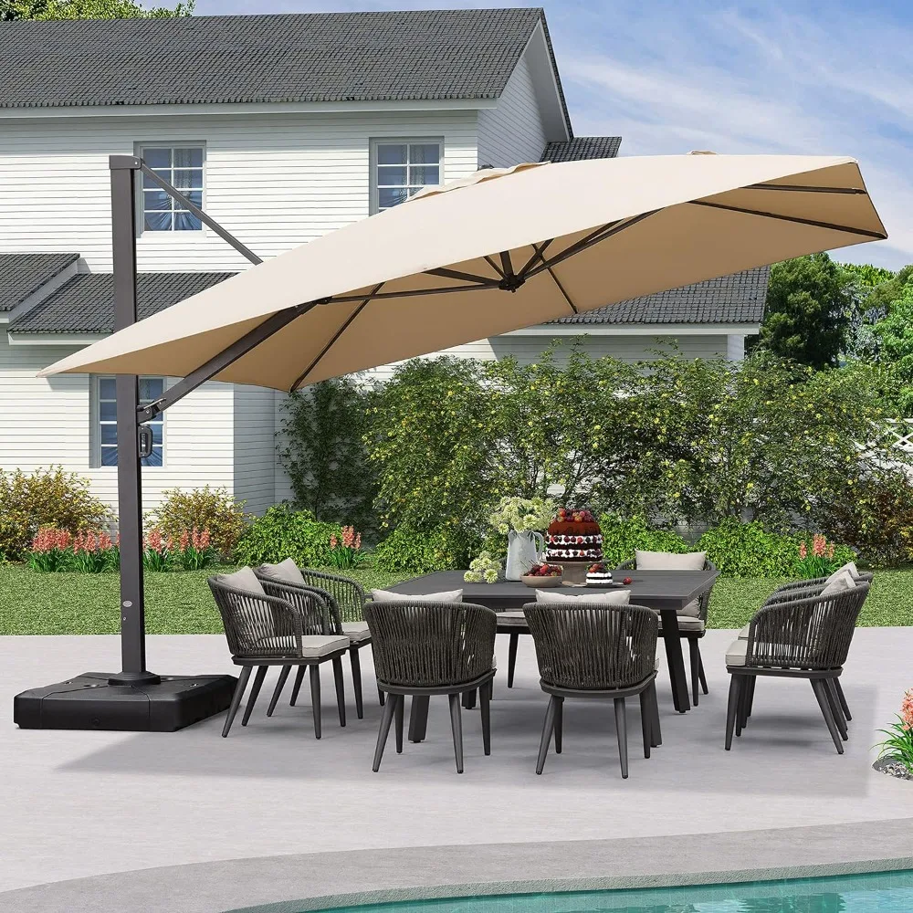 

12 FT Square Patio Umbrella Large Outdoor Aluminum Umbrella Offset Umbrella