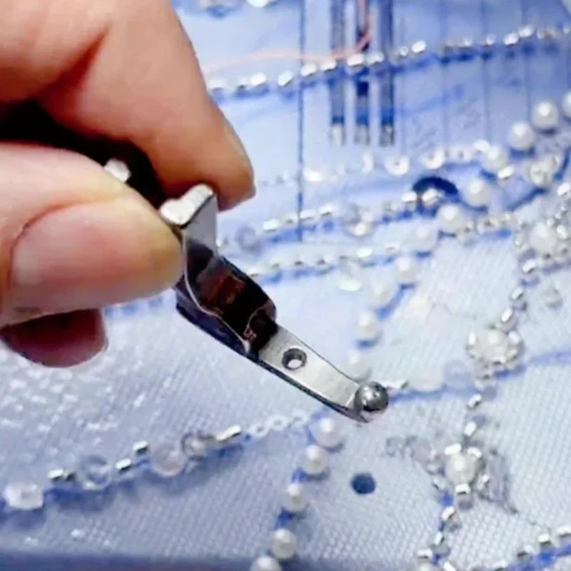 Stainless Steel Bead Sequin Press Foot for Wedding Dresses Sewing