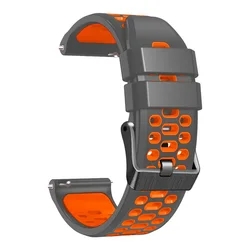 Enhanced Silicone Strap Band for COROS Sports Watches - 22mm Wristband Bracelet (Carbon gray orange)