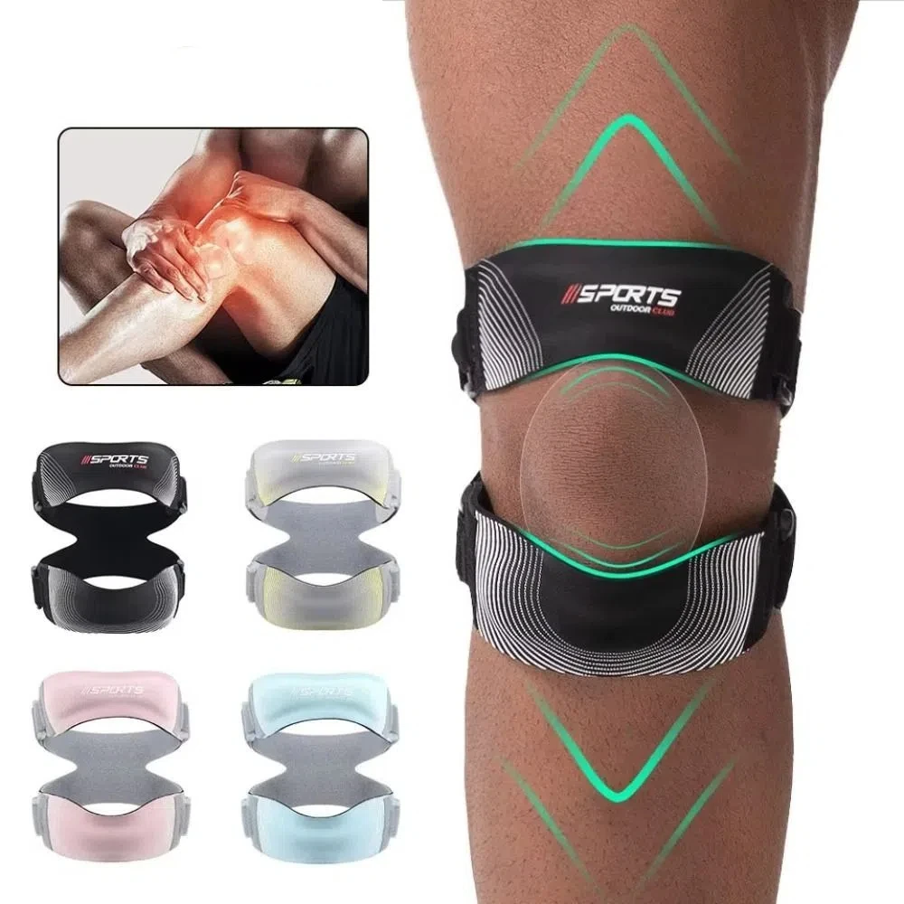 Verstellbare Kniebandage mit doppelten Silikonpolstern und Sehnenstützgurt – professionell und komfortabel_voghion.com
