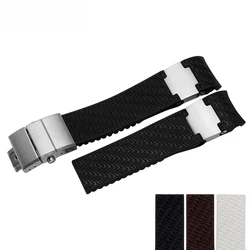 Premium Waterproof Silicone Watchband - 22mm Diver and Marine Edition - 22mm (2a - Black silver)