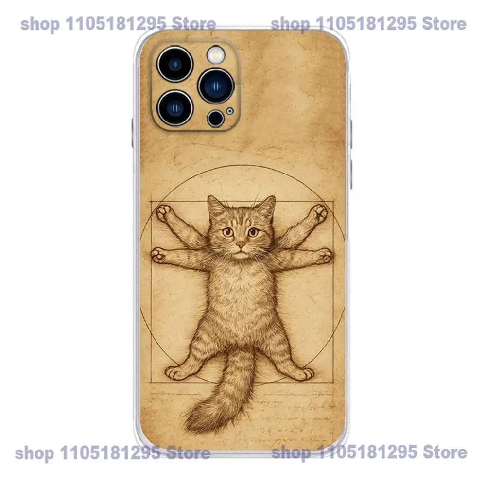 Leonardo da Vinci Art-Inspired Transparent Soft Phone Case
