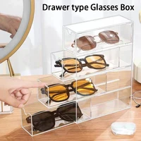 4 Layer Acrylic Glasses Storage Box Stackable Transparent Drawer Display Stand Makeup Sunglasses Storage Box Jewelry 1