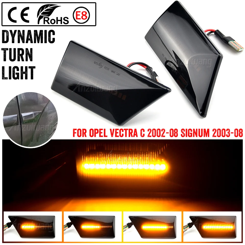 Indicatori Laterali A LED Per Opel Vectra C (2002-2008) E Signum (2003-2008): Lente Chiara, Luce Ambra, CAN-bus