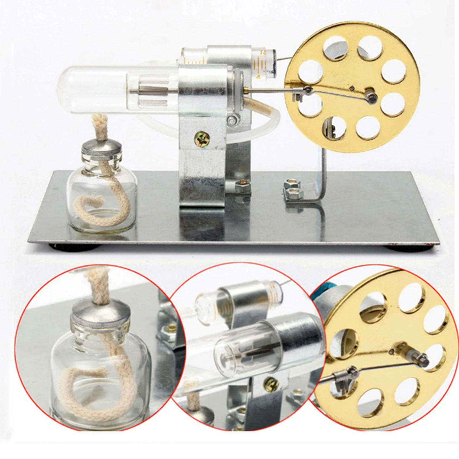 Hot Air Stirling Engine Education Toy Electricity Power Generator DIY Stirling Model Electricity Power Generator Model for Kids