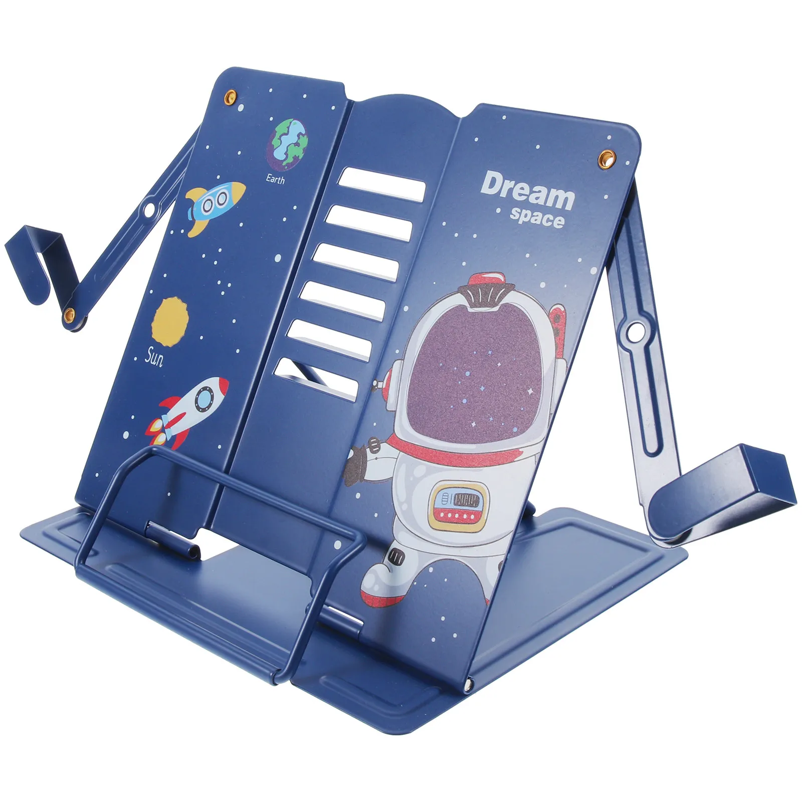 독서용 금속 책꽂이, 접이식 데스크탑 홀더, 학생용 독서대, 휴대용 조절식 책꽂이 (가정 및 사무실용)