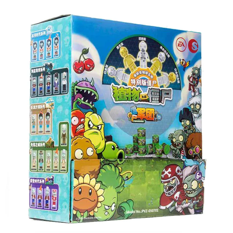 Genuine Plants VS Zombies Building Block Toys PVZ Dolls Assembly Figure Model Anime Fun Eggs Gashapon Children's Birthday Gifts building blocks toys
