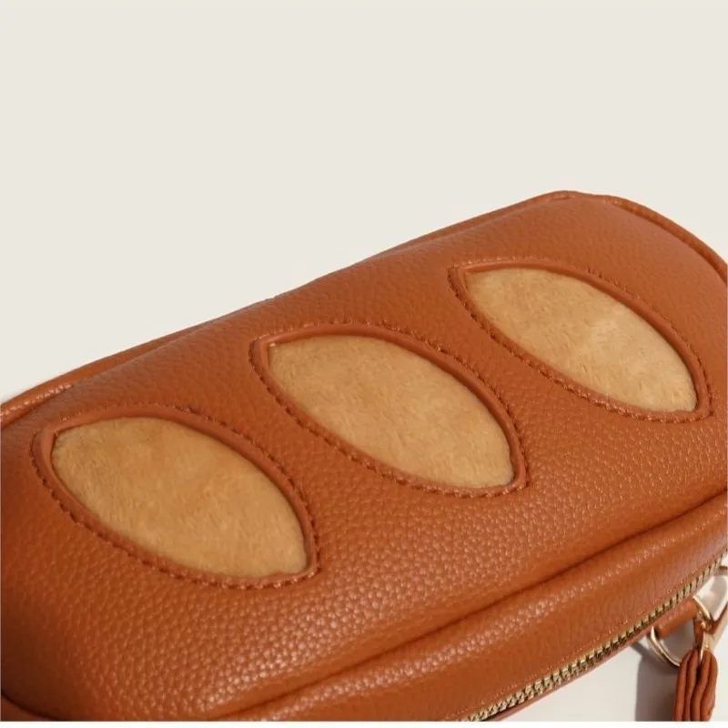 JIAERDI Brown Messenger Bag Purse Women High Street Bread Design Casual Crossbody Bags Female Storage Cartoon Phone Bag 2025