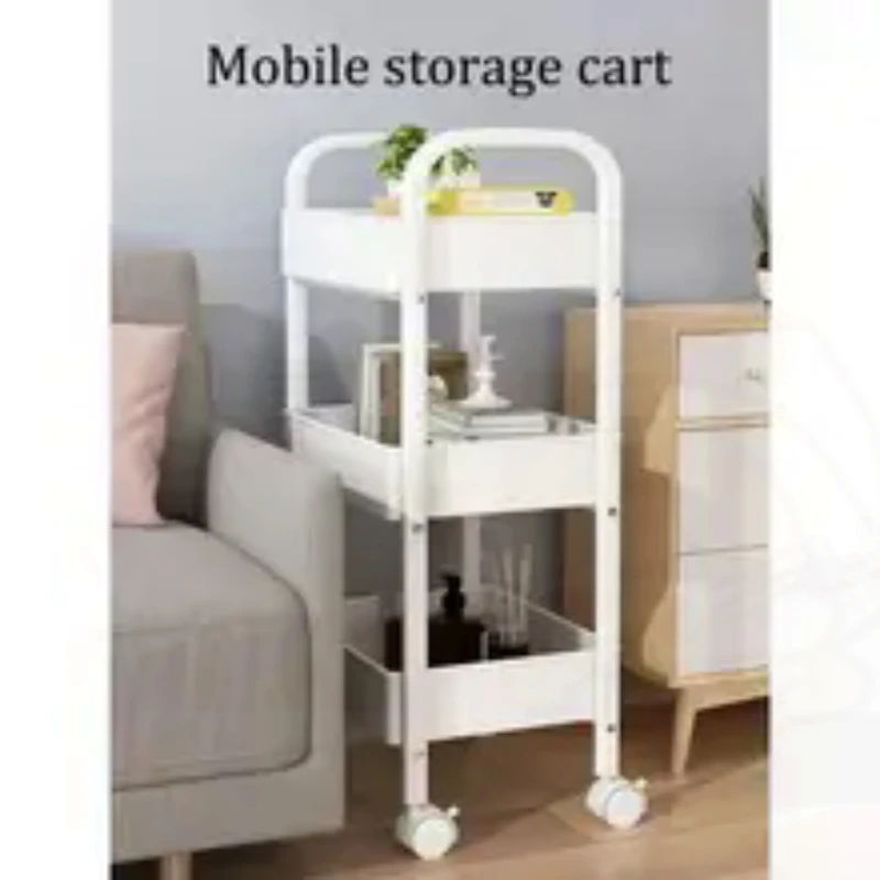 Kitchen Storage Rack Multi functional Home Accessories Mobile Rack Shopping Cart Bookshelf Beauty Salon Storage Cart