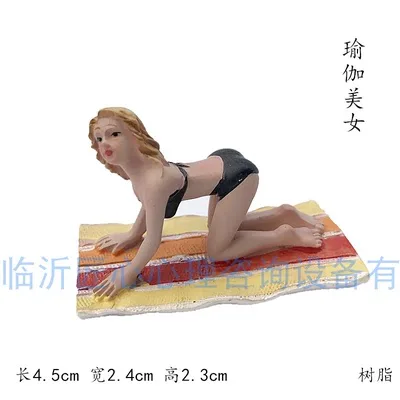 Resin Figure Mental Psychological Sand Table Game Box Court Therapy  Yoga Beauty Girl