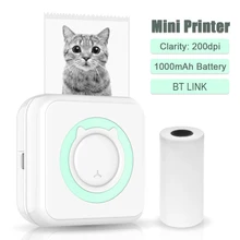 

Mini Thermal Printer 200DPI Wireless BT Connection Portable Pocket Photo Printer Picture Lable DIY Handcraft List Thermal Paper