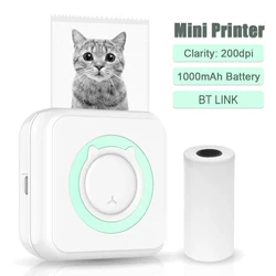 Mini imprimante thermique sans fil 200DPI, connexion BT, imprimante Photo Portable de poche, étiquette d'image, liste artisanale, papier thermique 