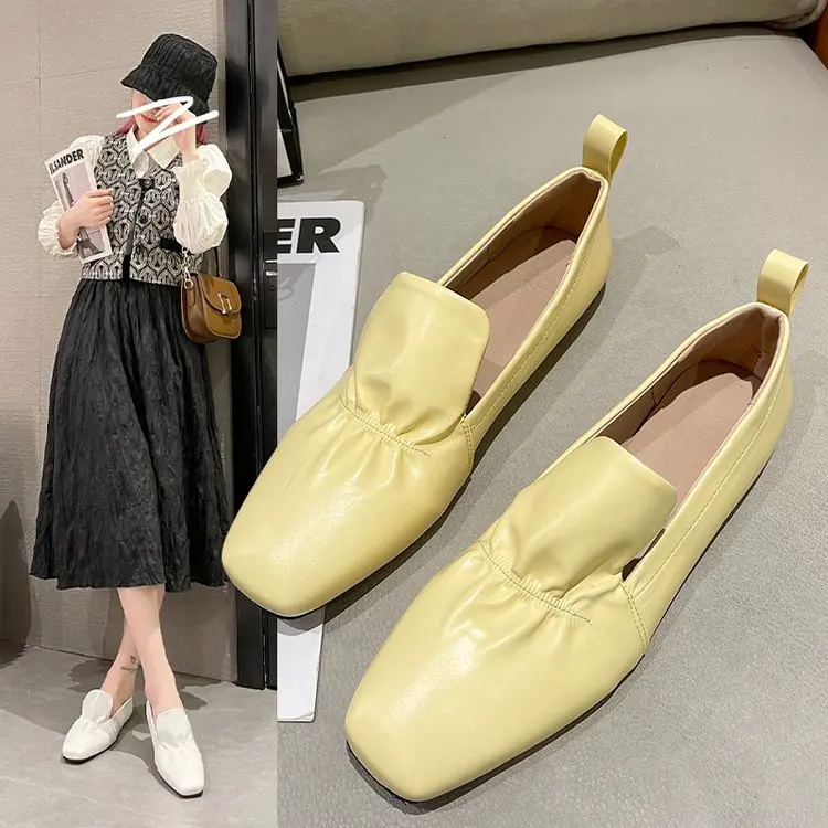 

Women Shoes Party Peep Toe Rubber Ballet Flats Slip-On Shoes for Women Comfortable Work Shoes Solid Flats Woman Shoes