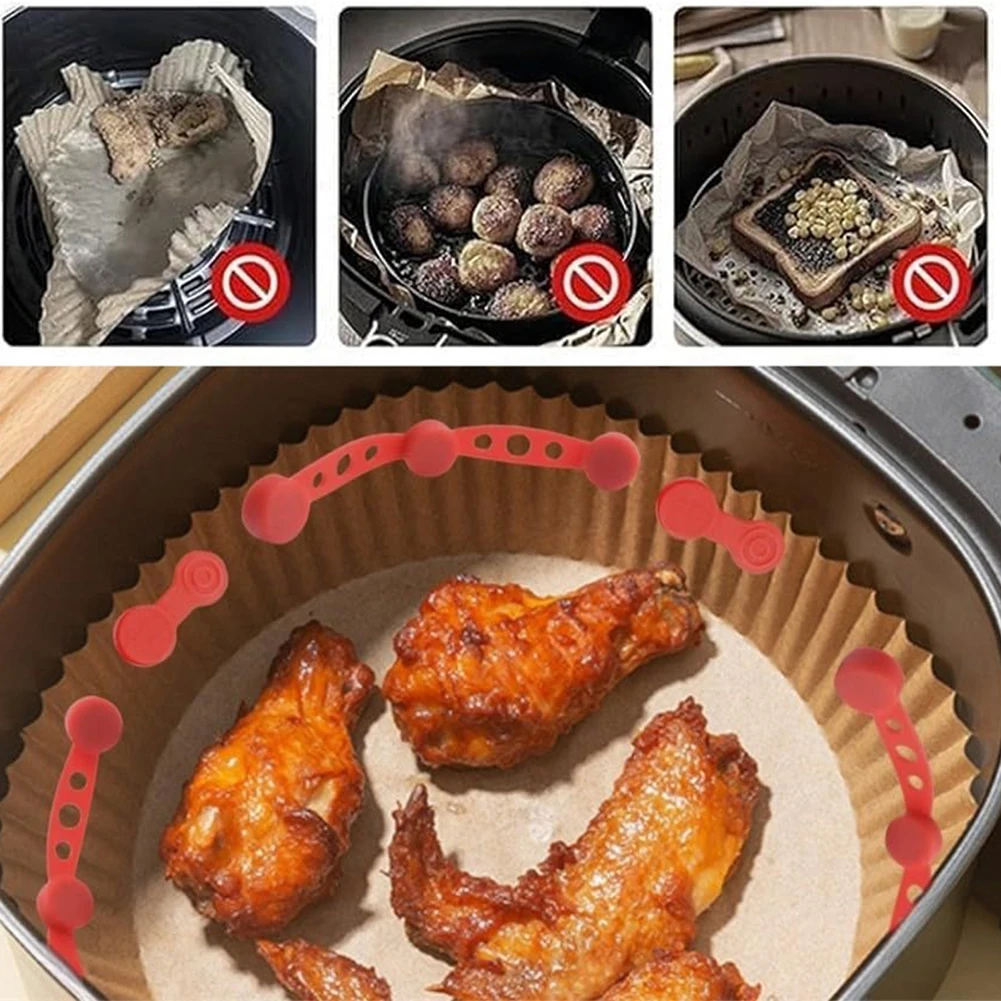 Air Fryer Magnet Silicone Buckle Parchment Paper Fixing Buckle Lock Disposable Liners Prevent Paper To Burn for Kitchen Baking