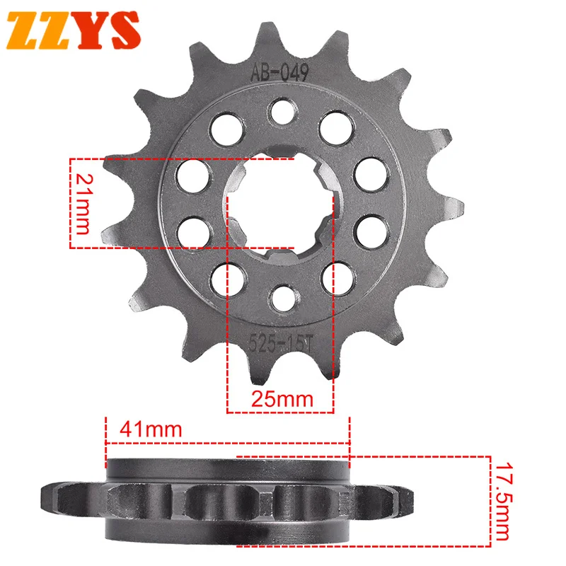 

525 15T 15 Tooth Motorcycle Front Sprocket Gear Wheel Cam Pinion For Honda XBR500 XBR500S XBR 500 SJ 27 44 PS CBR400 RR CBR400RR