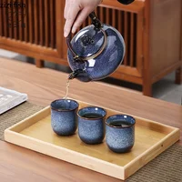 Théière en céramique à faisceau de levage de grande capacité, bouilloire à thé, infuseur à thé avec filtre, ustensiles de brassage créatifs pour la maison, pots simples 5
