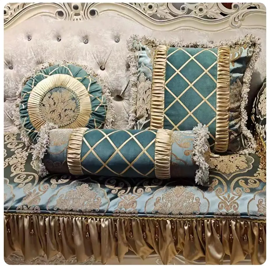 

Европейская круглая подушка, подушка высокого качества, неоклассическая длинная поясная подушка, искусственная комната, Дек