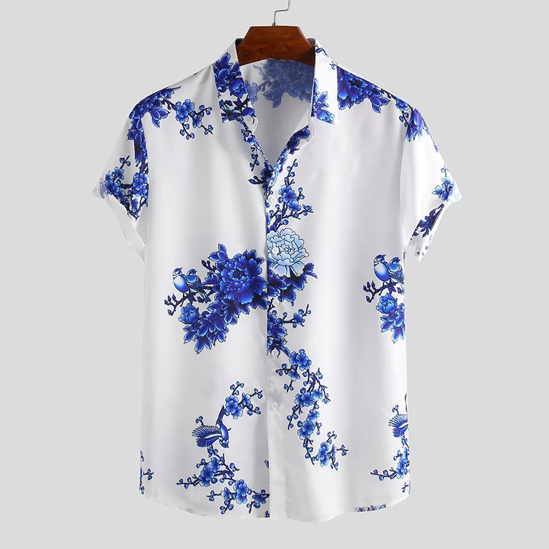 

Men's casual shirt Hawaiian style short sleeved 3D printed men's shirt