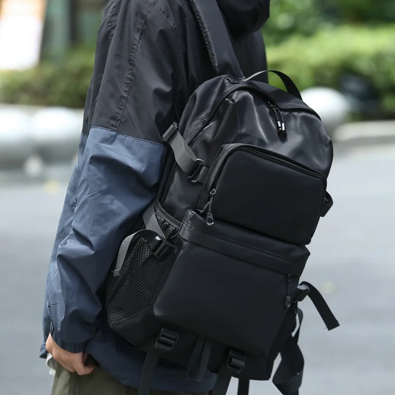 Large Capacity Nylon Backpack for Men, Suitable for Commuting, Casual and Outdoor Activities