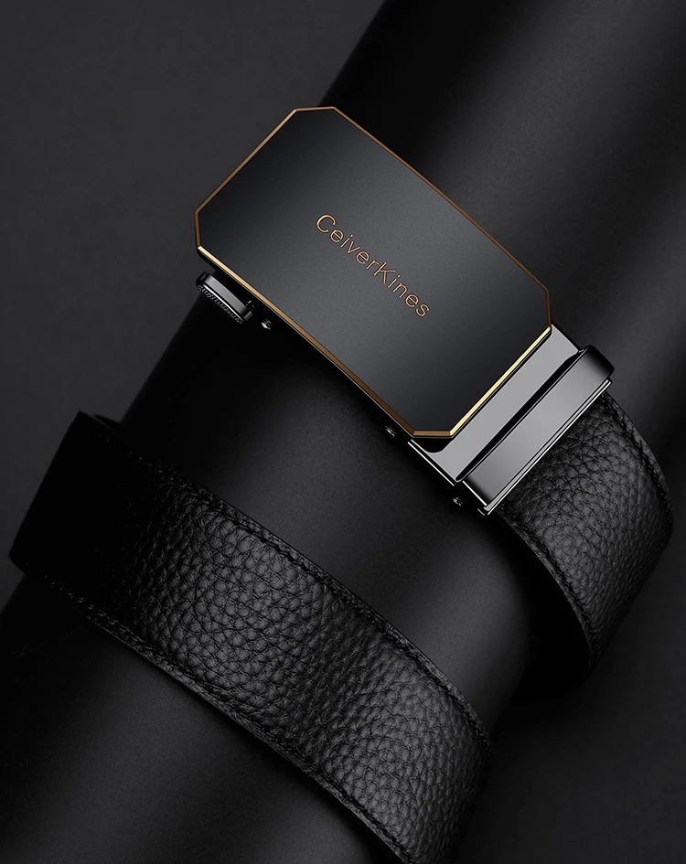 Cinturón de piel genuina para hombre con hebilla automática_voghion.com