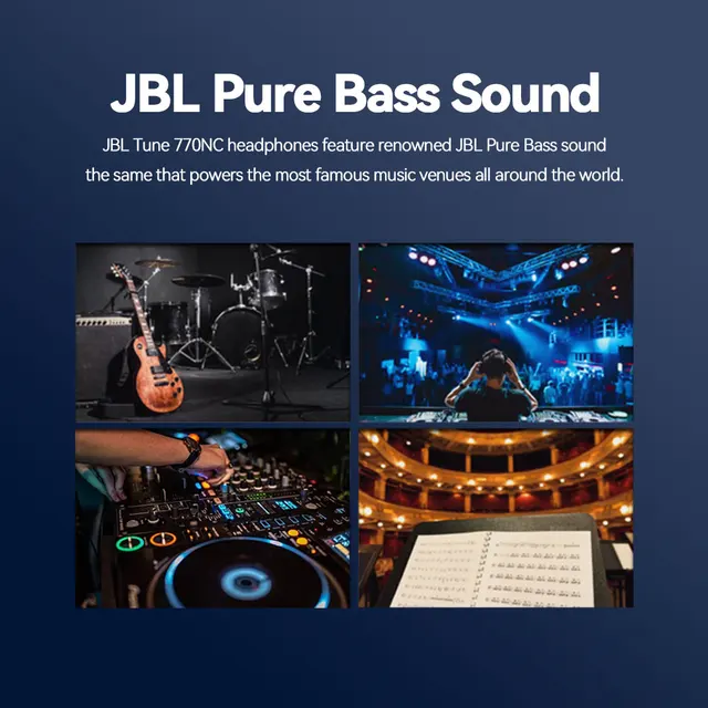 JBL Tune 770NC Wireless Over Ear ANC Headphones with Mic, Upto 70