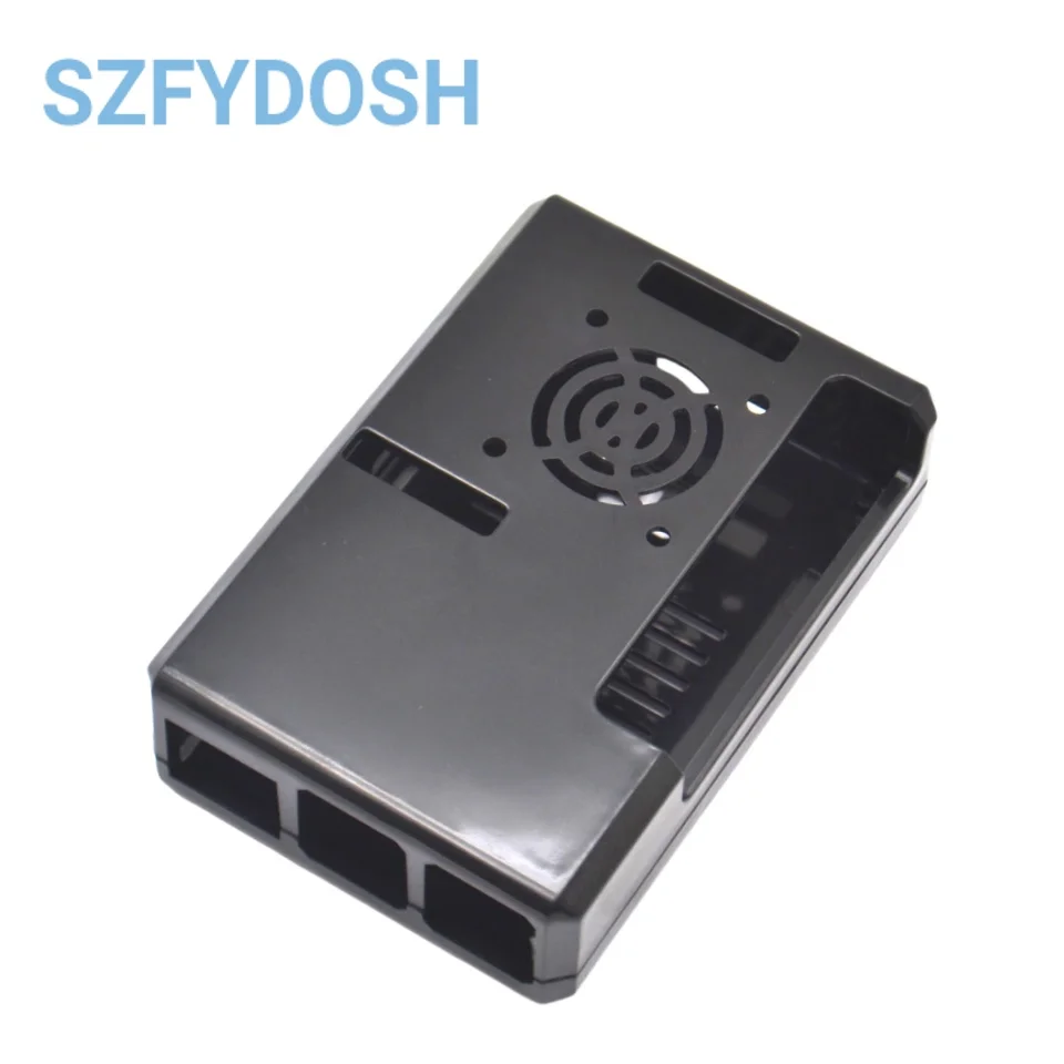Black and Transparent Blue-Red ABS Plastic Box with Closed Cover