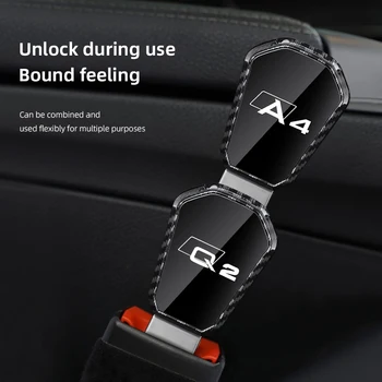 Auto Cintura di Sicurezza Extender Clip Blocco di Sicurezza Fibbia Spina di Estensione Per Audi Linea A1 A2 A3 A4 A5 A6 A7 A8 B6 B8 B9 Q2 Q3 Q5 Q7 Q8 TT