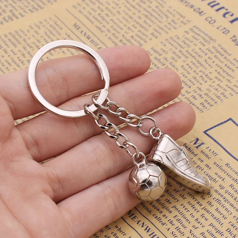 Mini football keychain small pendant creative personalized sneaker Keychain gift, flat style, three-dimensional style 3D