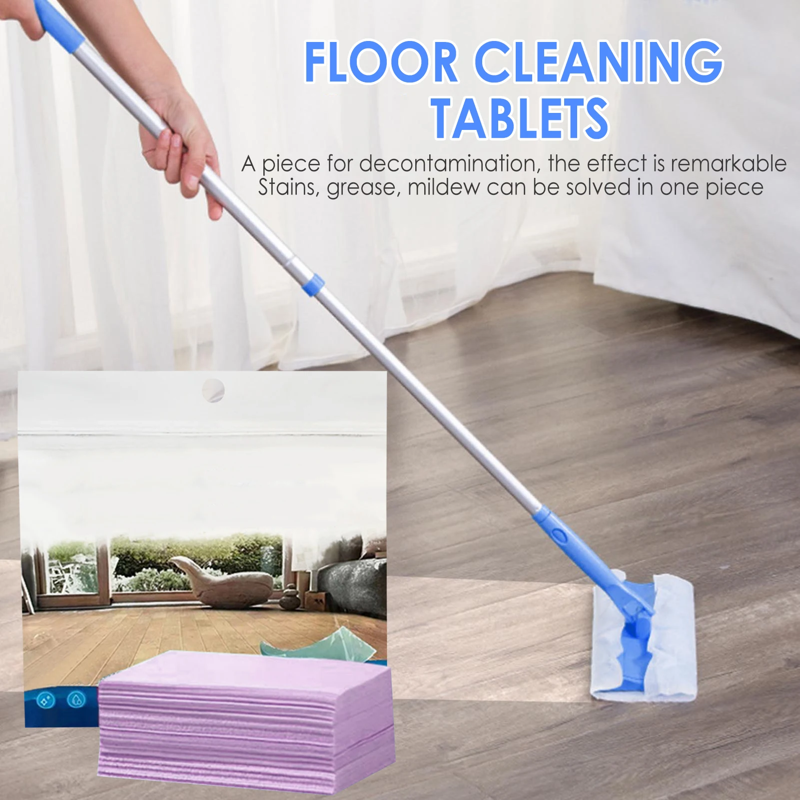 Floor Cleaner Cleaning Sheet Mopping The Floor Wiping Wooden Tiles Detergents Water-Soluble Cleaning Sheets 30pcs