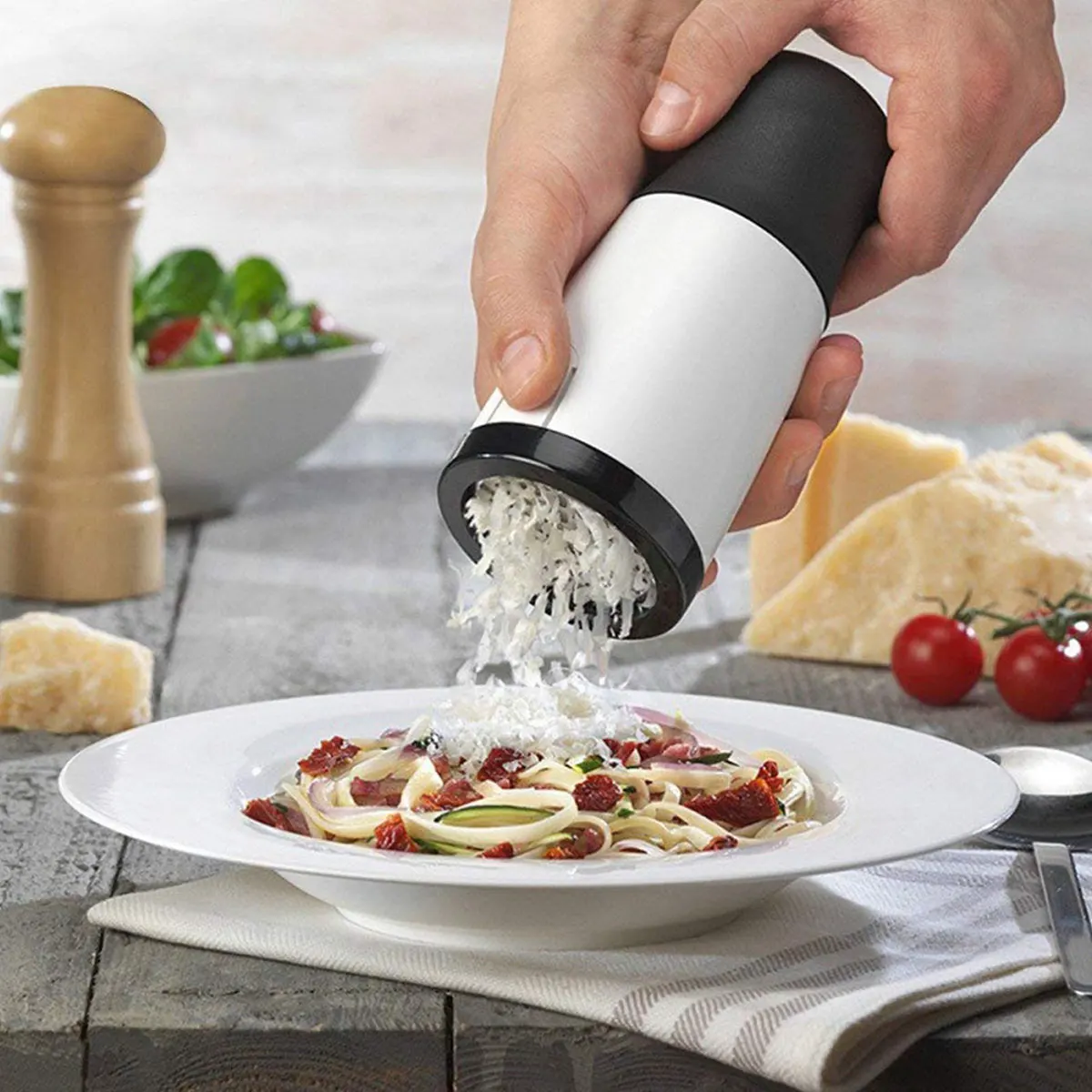 4 In 1 Handheld Drum Grater Manual Rotary Cheese Grater Multifunctional  Food Grater Stainless Steel for Parmesan Cheese Garlic - AliExpress