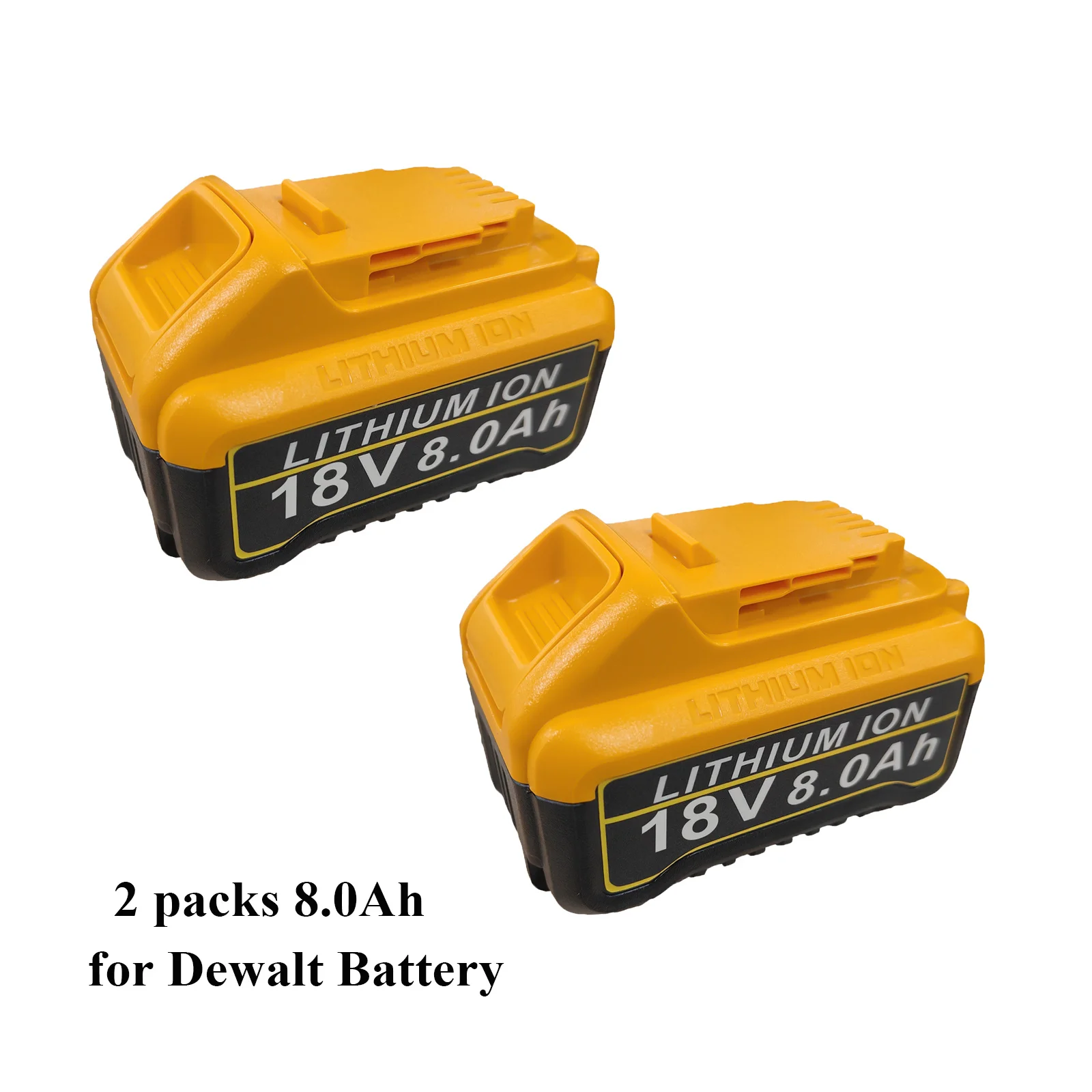 2 sztuki ładowarek do akumulatorów 8000mAh, zestaw ładowarek do akumulatorów litowo-jonowych Dewal DCB205, zamiennik akumulatora Dewal 18V MAX, do serii DEWAL-T DCB200 DCD DCF DCG narzędzi akumulatorowych, akumulator 8000mAh 18V z wskaźnikiem LED.