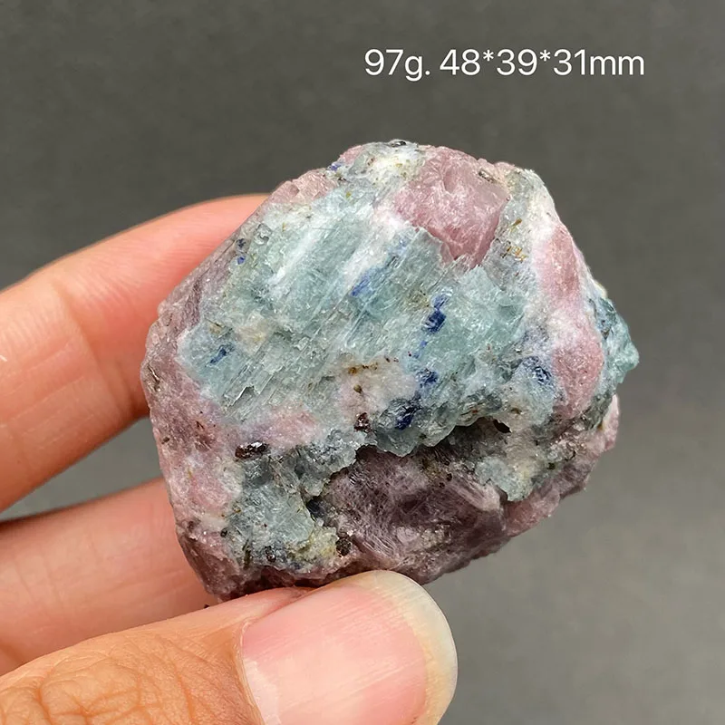 100% Rare Natural Ruby and  Aquamarine  Mineral Specimens Stones and Crystals Healing Crystal from Myanmar