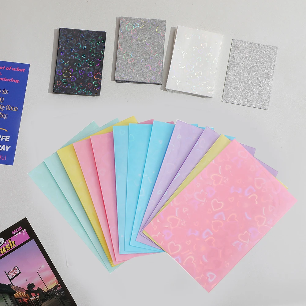 20 Pz/Pacco Love Heart Colorato Kpop Toploader 61Mm * 91Mm Custodie Per Fotocellule Per Carte Coreane Idol Photo Cards Custodia Protettiva