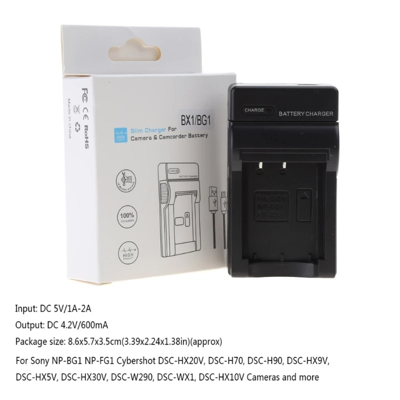 2023 Nuovo Np-Bg1 Caricabatteria Usb Per Cybershot Dsc-Hx30V Dsc-Hx20V Dsc-Hx10V Nuovo