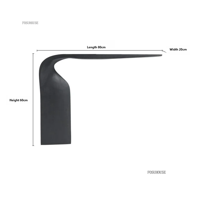שולחן קונסולה מעץ massif נורדי לקישוט מינימליסטי שולחן Wabi-sabi מיוחד בצורת מרפסת שולחן קצה
