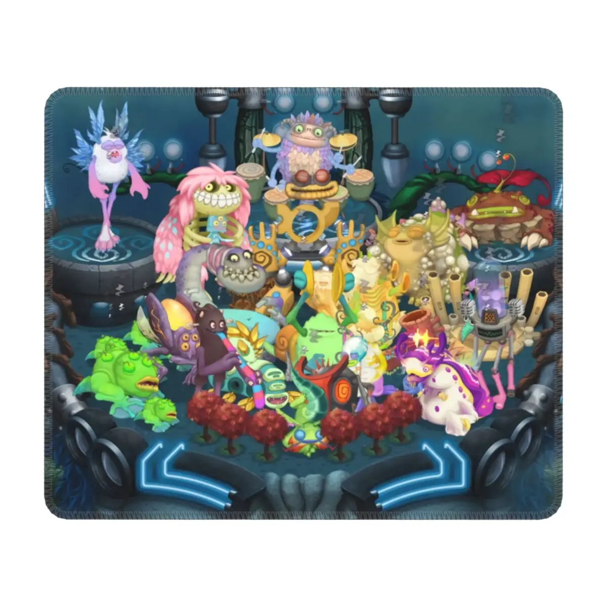 My Singing Monsters Wublin Island Song Mouse Pad Tappetino Per Mouse In Gomma Con Bordi Cuciti Per Gamer Computer Pc Video Gamer Mouse Mat