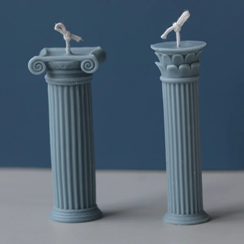 New European Roman Pillar Mold Aromatherapy Candle Mold Kitchen Baking Chocolate Molds Retro Home DecorDIY Gypsum Ornament Mould
