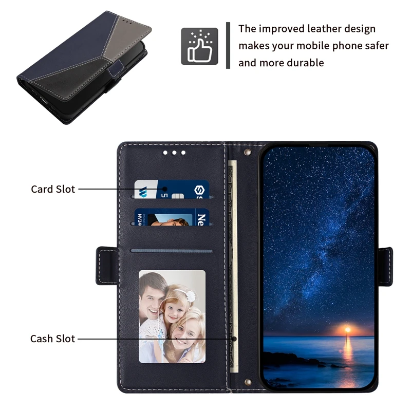 Magnetic Leather Wallet Phone Case with Card Stand Slot