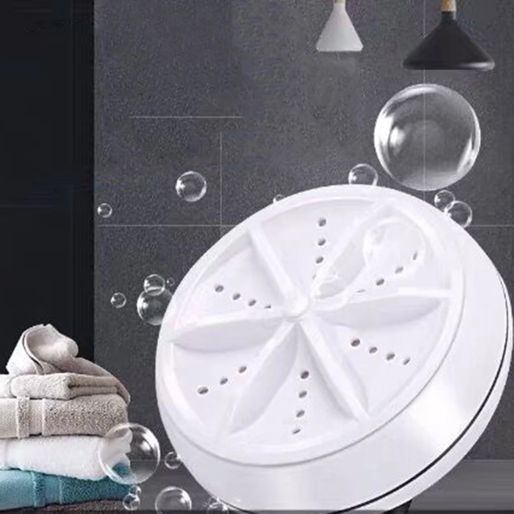 

3 In 1 Portable Mini Washing Machine Rotating Ultrasonic Turbines Washer USB Charging Laundry Clothes Cleaner For Travel Home
