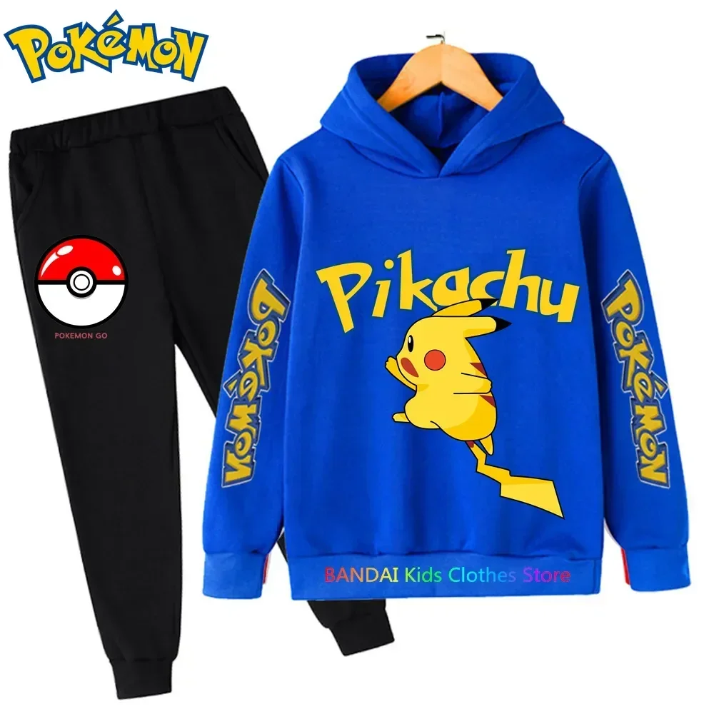 

Kids Clothing Sets Children 2-12 Years Birthday Suit Boys Tracksuits Brand Sport Suits Pokemon Hoodies Tops +pants 2pcs Set