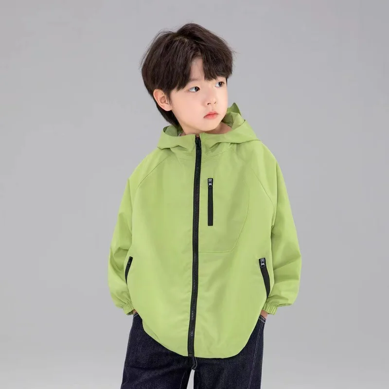 Boys Outdoor Jacket Fashion Casual Sportswear Children Hooded Hiking Jacket Out Camping Climbing Portable Clothes Parka Outwear