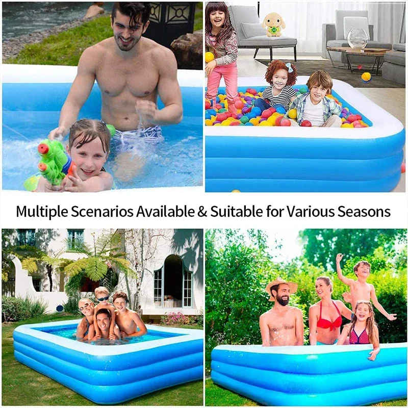 180X140X60CM Thickened Inflatable Pool Children Adult Home Use Paddling Pool Large Size Inflatable Round Swimming A1-AG0001