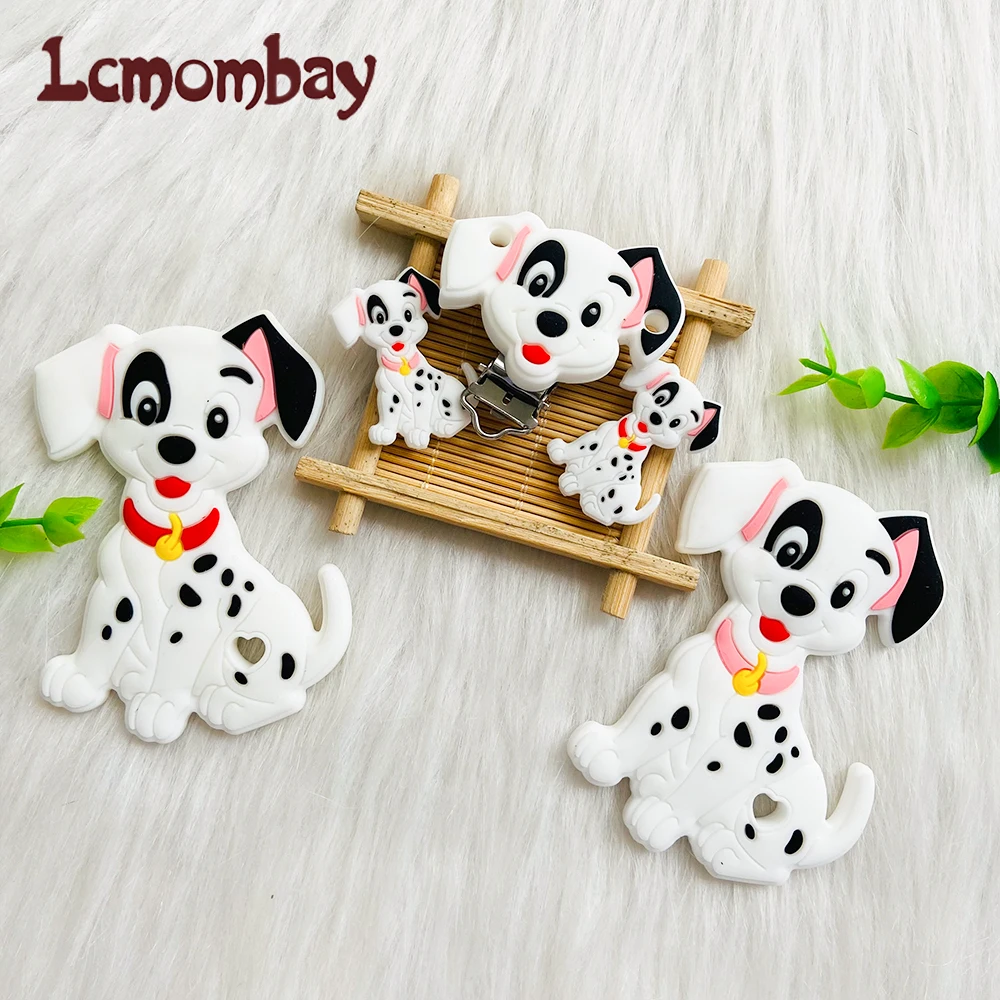 1/3/10Pc Dalmatians baby silicone beads teether clip cartoon animal tooth care pendant DIY pacifier chain accessories baby toys 4