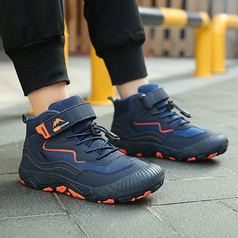 Boys Climbing Shoes Spring Autumn New Style Children Anti-slip Wear-resistant Breathable Sports Shoes Outdoor High-top Casual Hi - 3